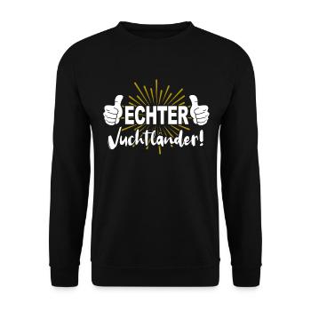 Vuchtländer Vogtländer Vogtland Geschenk - Unisex Pullover - Schwarz - Vorne - Alina (178cm) & Michal (187cm)