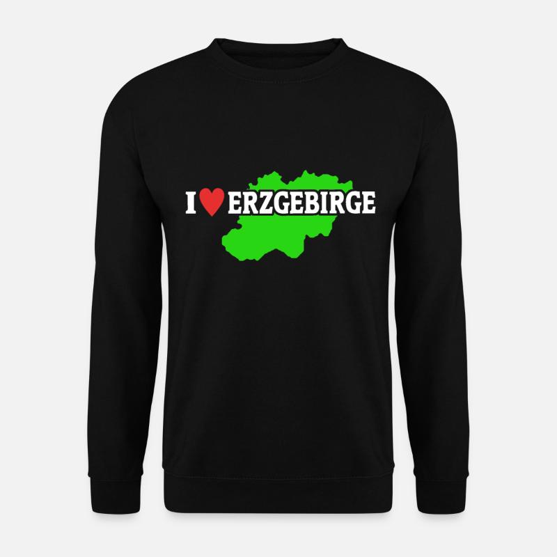 Erzgebirge Sachsen I Love Erzgebirgler - Unisex Pullover - Schwarz