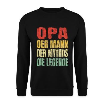 Opa Der Mann Der Mythos Die Legende Lustiges Opa - Unisex Pullover - Schwarz - Vorne - Alina (178cm) & Michal (187cm)