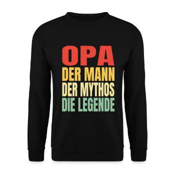 Opa Der Mann Der Mythos Die Legende Lustiges Opa - Unisex Pullover - Schwarz - Vorne - Alina (178cm) & Michal (187cm)