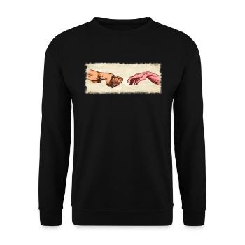 Michelangelo Hands Horse Horse Hoof Riding Rider - Unisex Sweatshirt - black - Front - Alina (178cm) & Michal (187cm)