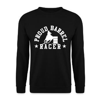 Proud Barrel Racer - Unisex Pullover - Schwarz - Vorne - Alina (178cm) & Michal (187cm)