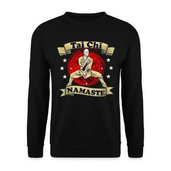 Tai Chi Namaste, Tai Chi Symbol, Tai Chi Master - Unisex Sweatshirt - black - Front - Alina (178cm) & Michal (187cm)