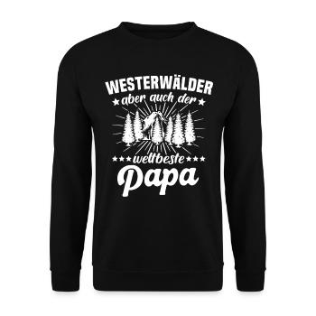 Westerwälder Papa Westerwald Vater - Unisex Pullover - Schwarz - Vorne - Alina (178cm) & Michal (187cm)