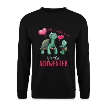 Ich Werde Eine Große Schwester - Unisex Pullover - Schwarz - Vorne - Alina (178cm) & Michal (187cm)