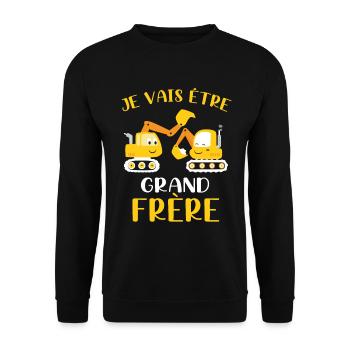 Je vais être Grand Frère 2021 - Unisex Pullover - Schwarz - Vorne - Alina (178cm) & Michal (187cm)