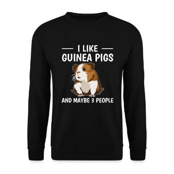 Cobaye I Like Guinea Pigs - Sweat-shirt Unisexe - noir - Devant - Alina (178cm) & Michal (187cm)