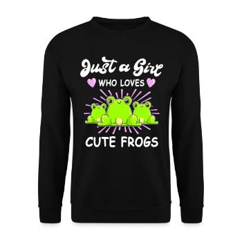 Frogs Girl Frog Sayings Girl Loves Frogs - Unisex Sweatshirt - black - Front - Alina (178cm) & Michal (187cm)