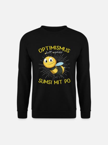 Sumsi Mit Po Optimismus Rückwärts lustiges Spruch - Unisex Pullover - Schwarz