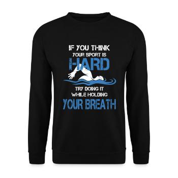 Swimming funny swim Design - Unisex Sweatshirt - black - Front - Alina (178cm) & Michal (187cm)