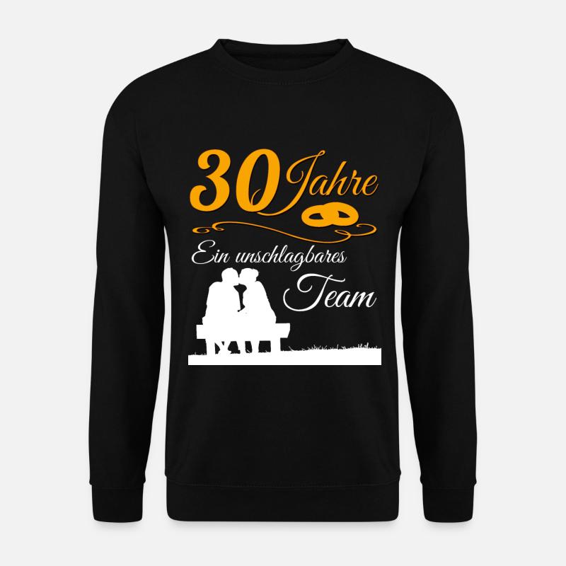 30 Jahre Perlenhochzeit 30.Hochzeitstag - Unisex Pullover - Schwarz