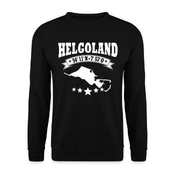 Helgoland Insel Koordinaten Helgoländer - Unisex Pullover - Schwarz - Vorne - Alina (178cm) & Michal (187cm)