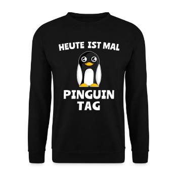 Pinguin Tag Pinguine - Unisex Pullover - Schwarz - Vorne - Alina (178cm) & Michal (187cm)