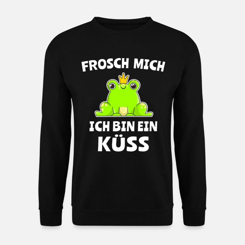 Frosch Prinz Küssen Frösche Märchenprinz - Unisex Pullover - Schwarz