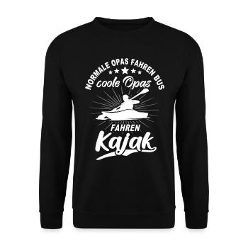 Kajak Opa Kajakfahrer Opas Kayaking - Unisex Pullover - Schwarz - Vorne - Alina (178cm) & Michal (187cm)