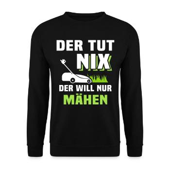 Rasen Mähen Garten - Unisex Pullover - Schwarz - Vorne - Alina (178cm) & Michal (187cm)