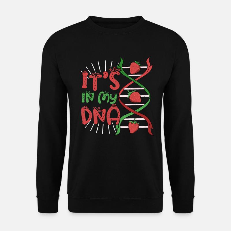 Erdbeer Sommer ITS IN MY DNA vegan Biologie Nerd - Unisex Pullover - Schwarz