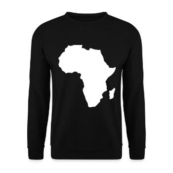 Afrika Kontinent Karte weiß - Unisex Pullover - Schwarz - Vorne - Alina (178cm) & Michal (187cm)