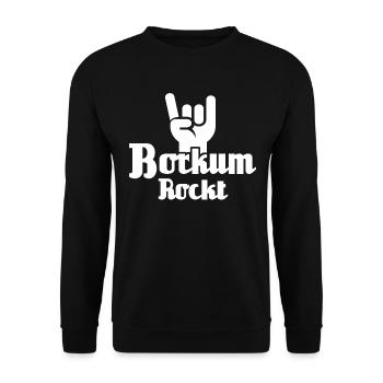 Borkum Rockt Nordseeinsel Rocker - Unisex Pullover - Schwarz - Vorne - Alina (178cm) & Michal (187cm)