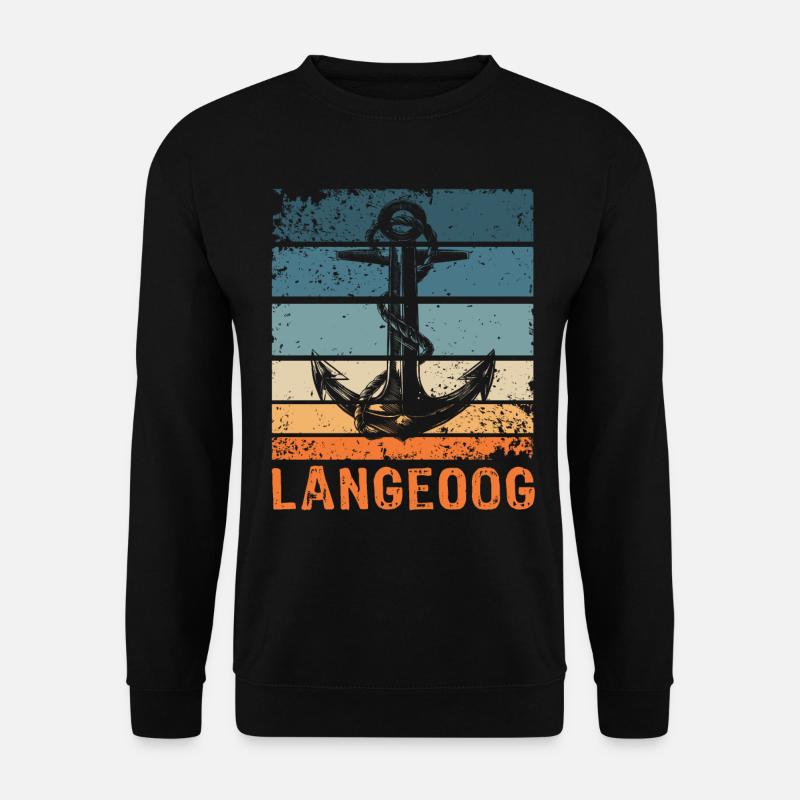 Langeoog Nordseeinsel Anker - Unisex Pullover - Schwarz