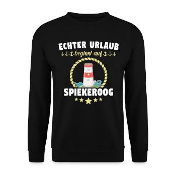 Spiekeroog Urlaub Nordseeküste Nordsee - Unisex Pullover - Schwarz - Vorne - Alina (178cm) & Michal (187cm)