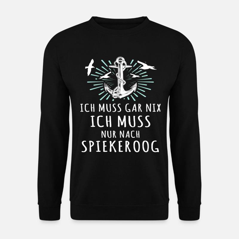 Spiekeroog Nordseeinsel Anker Möwen - Unisex Pullover - Schwarz