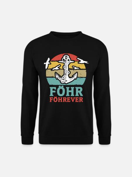 Föhr Motiv Nordsee Anker Vintage Föhrever - Unisex Pullover - Schwarz