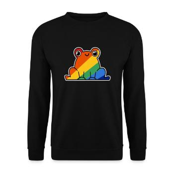 LGBT Gay Pride Regenbogen LGBTQ Frosch - Unisex Pullover - Schwarz - Vorne - Alina (178cm) & Michal (187cm)