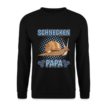 Schnecken Papa - Unisex Pullover - Schwarz - Vorne - Alina (178cm) & Michal (187cm)