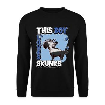 Putois This Boy Loves Skunks - Sweat-shirt Unisexe - noir - Devant - Alina (178cm) & Michal (187cm)