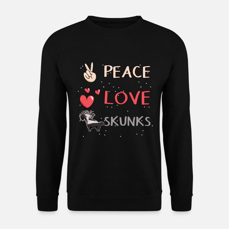 Skunk Peace Love Skunks - Unisex Sweatshirt - black