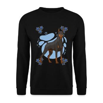 Dobermann Doberman Blue Design - Unisex Sweatshirt - black - Front - Alina (178cm) & Michal (187cm)