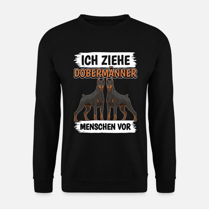 Ich ziehe Dobermänner Menschen vor - Unisex Pullover - Schwarz