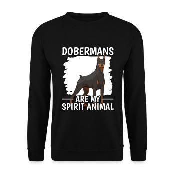 Dobermann Dobermans Are My Spirit Animal - Sweat-shirt Unisexe - noir - Devant - Alina (178cm) & Michal (187cm)