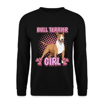Bullterrier Bull Terrier Girl - Unisex Pullover - Schwarz - Vorne - Alina (178cm) & Michal (187cm)