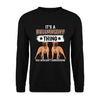 Bullmastiff It's A Bullmastiff Thing - Unisex Sweatshirt - black - Front - Alina (178cm) & Michal (187cm)