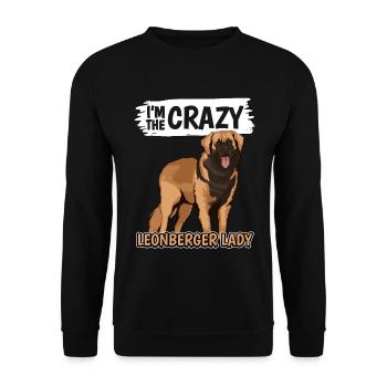 Leonberger I'm The Crazy Leonberger Lady - Unisex Sweatshirt - black - Front - Alina (178cm) & Michal (187cm)