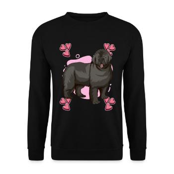 Neufundländer Newfoundland Heart Design - Unisex Sweatshirt - black - Front - Alina (178cm) & Michal (187cm)