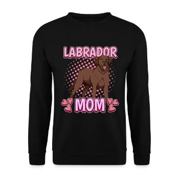 Brauner Labrador Labbi Labrador Mom - Unisex Pullover - Schwarz - Vorne - Alina (178cm) & Michal (187cm)