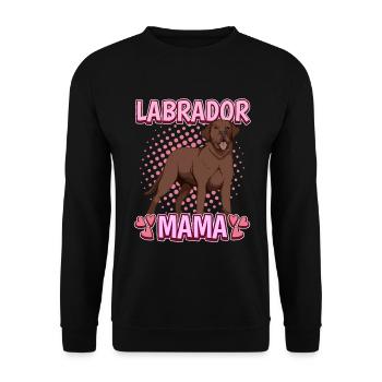 Brauner Labrador Labbi Labrador Mama - Unisex Pullover - Schwarz - Vorne - Alina (178cm) & Michal (187cm)