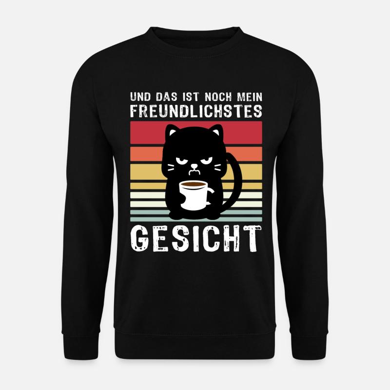 Katzen Kaffee Katze - Unisex Pullover - Schwarz