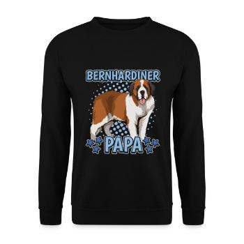 Bernhardiner Papa - Unisex Pullover - Schwarz - Vorne - Alina (178cm) & Michal (187cm)
