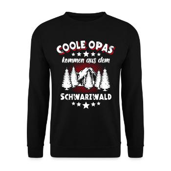 Schwarzwälder Opas Schwarzwald Opa - Unisex Pullover - Schwarz - Vorne - Alina (178cm) & Michal (187cm)