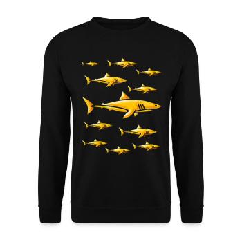 School of Golden Sharks - Gold Sharks - Unisex Sweatshirt - black - Front - Alina (178cm) & Michal (187cm)
