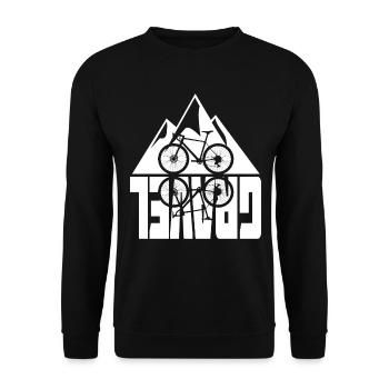 Gravel Bike Montagnes Réflexion Vélo Motif - Sweat-shirt Unisexe - noir - Devant - Alina (178cm) & Michal (187cm)