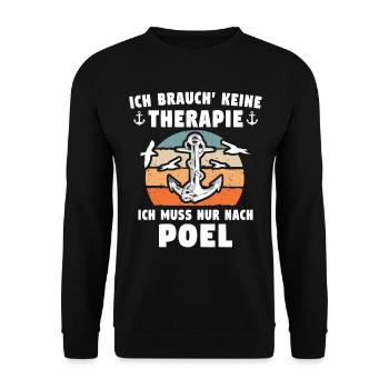 Poel Sprüche Ostsee Souvenir - Unisex Pullover - Schwarz - Vorne - Alina (178cm) & Michal (187cm)