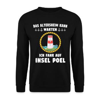 Poel Sprüche Ostsee - Unisex Pullover - Schwarz - Vorne - Alina (178cm) & Michal (187cm)