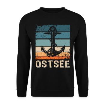 Ostsee Souvenir Ostseeküste - Unisex Pullover - Schwarz - Vorne - Alina (178cm) & Michal (187cm)
