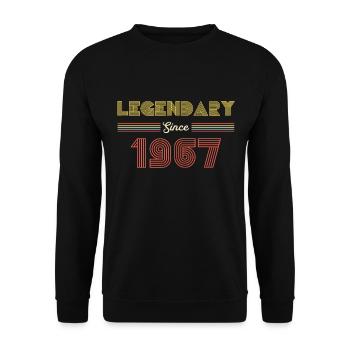 Legendär Seit 1967 - 55 Jahre Alt - 55. Geburtstag - Unisex Pullover - Schwarz - Vorne - Alina (178cm) & Michal (187cm)
