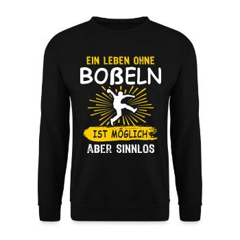 Bosseln Bosselsport Boßeln Bosselkugel - Unisex Pullover - Schwarz - Vorne - Alina (178cm) & Michal (187cm)